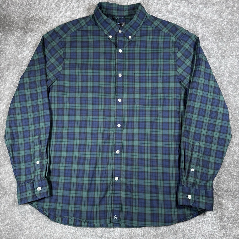 Vineyard Vines Shirt Men's Large Blue Green Plaid OTG Performance On The Go Brrr